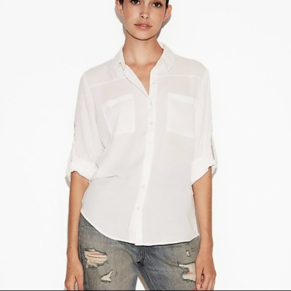 ✨NEW✨ Slim Fit Button-Up Portofino Shirt Blouse